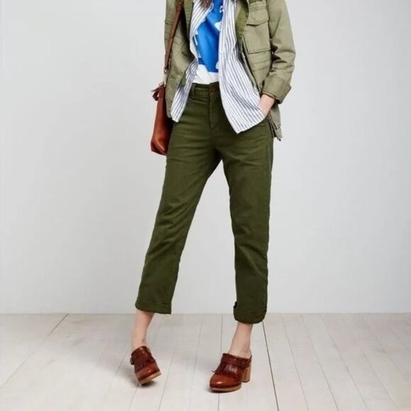 Madewell Olive Green Cruiser Straight High Rise Chino Pants - Picture 1 of 6